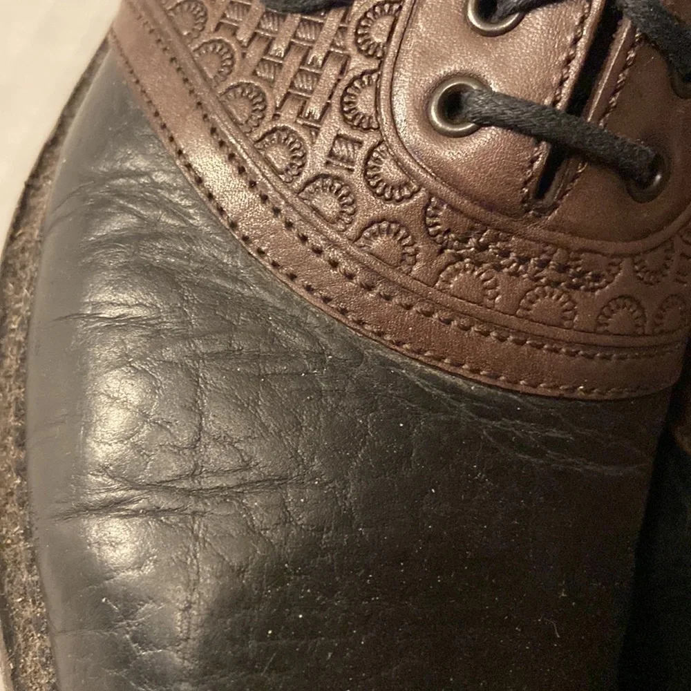 H. S. Trask Brown Leather Lace Up Two Tone Oxford Size 9 M Shoes
